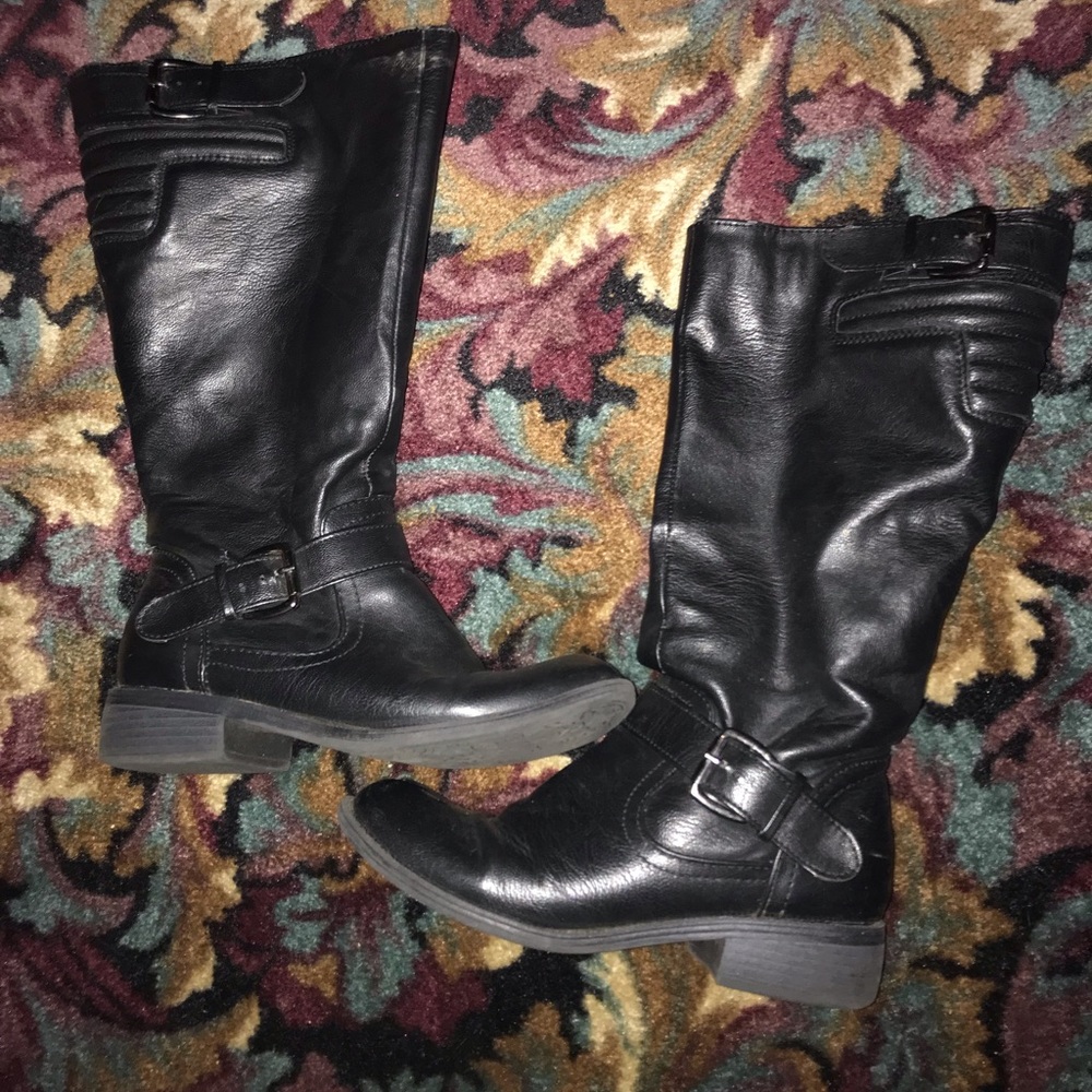 Knee high biker boots